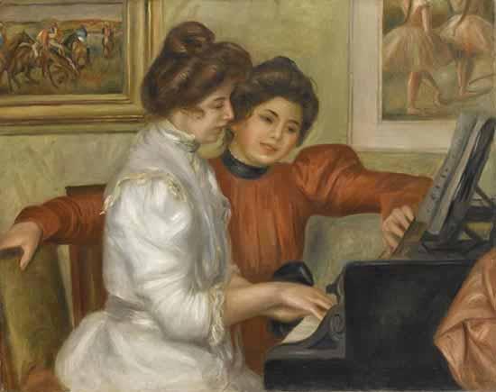 Pierre Auguste Renoir Yvonne et Christine Lerolle au piano Sweden oil painting art